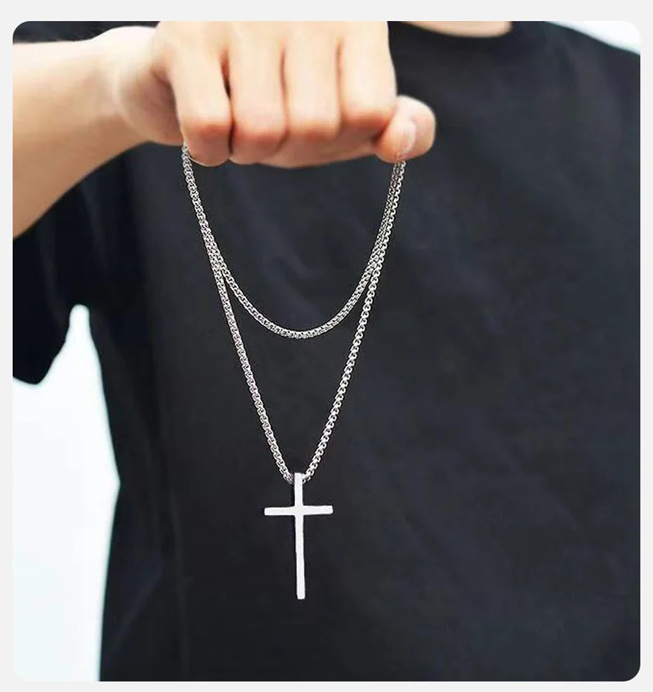 Vnox Cross Necklace for Men and Women
