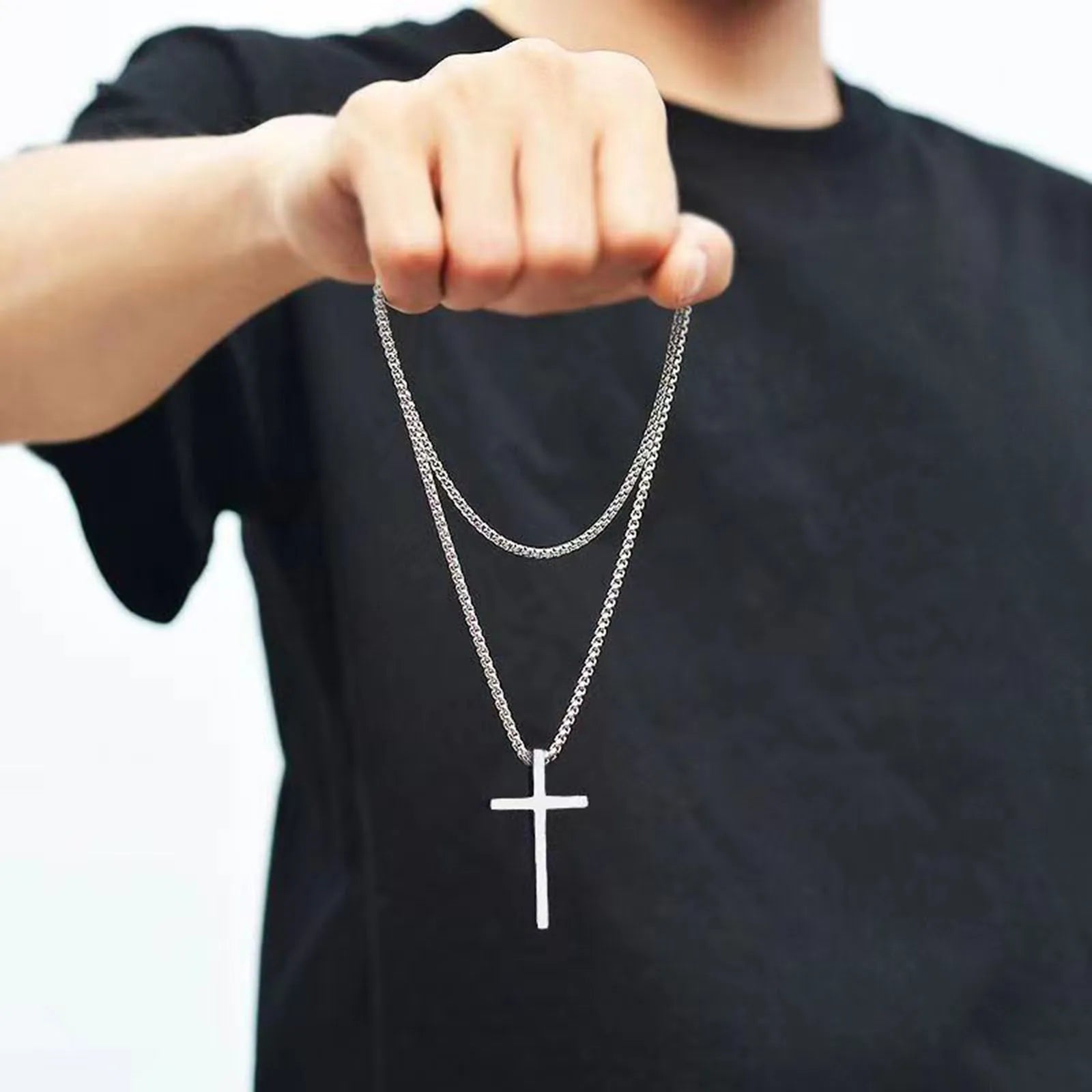 Vnox Cross Necklace for Men and Women