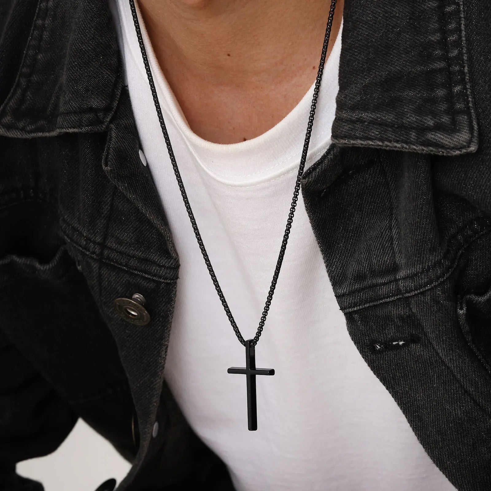 Vnox Cross Necklace for Men and Women