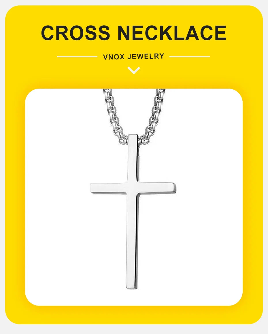 Vnox Cross Necklace for Men and Women